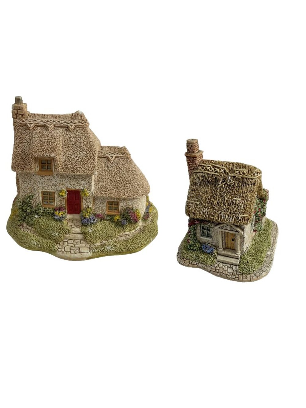 Vintage Lilliput Lane Cottage Lot of 2 - The Spinney & Willow - Handmade